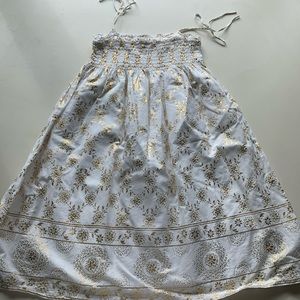 Girls white linen dress